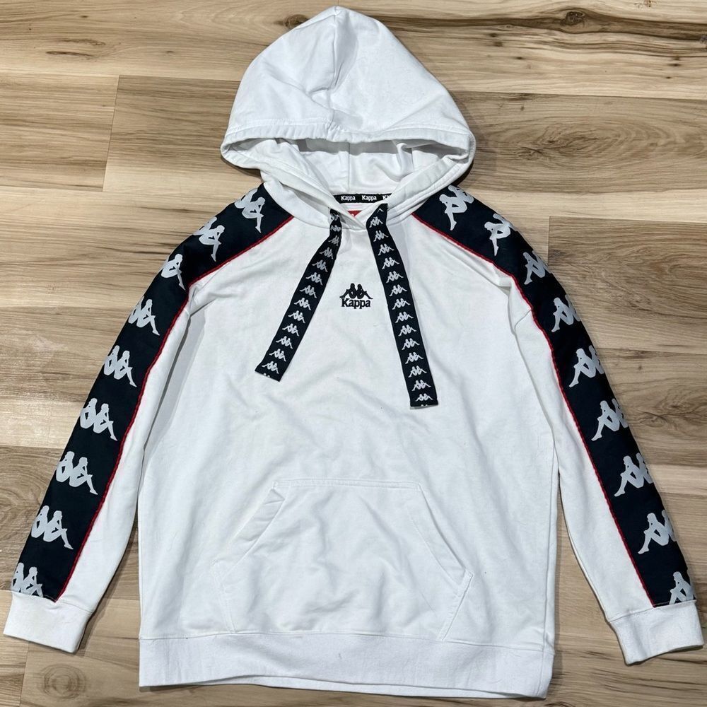 Kappa White Blue Hoodie Sweatshirt Men’s Small